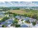 Aerial view of homes in residential area with fenced yards and near commercial area at 5561 Burnt Branch Cir, Sarasota, FL 34232