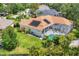 Back exterior featuring the pool, solar panels, and screened-in lanai at 8604 15Th Nw Ave, Bradenton, FL 34209