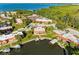 A high angle shot of the building features meticulous landscaping, tennis court and swimming pool at 9409 Catalina Dr, Bradenton, FL 34210