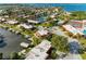 Waterfront community showcasing buildings, private docks, marina, landscaping, and water views at 9409 Catalina Dr, Bradenton, FL 34210