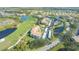 Aerial view showcasing the community's lakes, golf course, tennis courts, and well-maintained landscaping at 9620 Club South Cir # 5304, Sarasota, FL 34238
