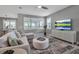Comfortable living area with neutral tones, plush seating, and ample natural light, perfect for relaxation at 10414 Spring Tide Way, Parrish, FL 34219