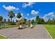 Community playground featuring a variety of slides and climbing structures at 11342 77Th E St, Parrish, FL 34219