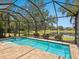 Sparkling blue pool is screened in and provides a relaxing backyard oasis at 14325 Stirling Dr, Lakewood Ranch, FL 34202
