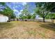 Large backyard with a wooden fence, mature trees and room to enjoy at 15718 Squirrel Tree Pl, Tampa, FL 33624