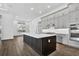 Well-lit kitchen featuring a center island, modern appliances, and dark wood flooring at 17719 Palmiste Dr, Bradenton, FL 34202