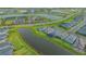 Exterior aerial view of the rear of a luxury home situated on a waterfront lot with community at 17811 Roost Pl, Bradenton, FL 34211