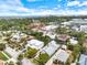 Desirable location with an aerial view of the waterfront, city skyline, and the charming tree-lined neighborhood at 1841 Datura St, Sarasota, FL 34239