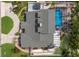 Birds eye view of property with an in-ground screened pool, and landscaped backyard at 1904 Nw 79Th St, Bradenton, FL 34209