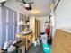 The garage offers ample space for storage and projects with a workbench and shelving at 2188 Corinne S Ct # A, St Petersburg, FL 33712