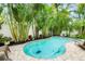 Refreshing private pool surrounded by tropical foliage and a paved deck for leisure at 229 S Harbor Dr, Holmes Beach, FL 34217