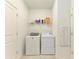 Laundry room with washer, dryer, and storage shelf at 2926 61St E Dr, Ellenton, FL 34222