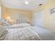 Comfortable bedroom featuring twin beds, wicker furniture, and a closet for storage at 3627 Longmeadow # 39, Sarasota, FL 34235