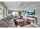 Bright living room with hardwood floors, ceiling fan, large windows and stylish furnishings at 417 20Th W Ave, Palmetto, FL 34221