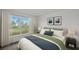 Serene primary bedroom with a large window, plush bedding, and calming decor at 5521 Colfax Ter, Port Charlotte, FL 33981