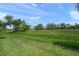 Expansive backyard featuring lush green grass, scattered trees, and peaceful view of the adjacent landscape at 6664 Deering Cir, Sarasota, FL 34240