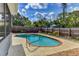 Inviting backyard swimming pool with mature landscaping and fenced perimeter at 7719 9Th Avenue Nw Dr, Bradenton, FL 34209