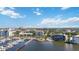 Nice aerial view of city with building located by marina at 1400 1St W Ave # 203, Bradenton, FL 34205