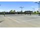 The community features well-maintained tennis courts with shaded seating areas at 18215 Cayo Largo Pl, Bradenton, FL 34202
