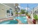Side view of pool and spa, showing outdoor seating at 220 36Th St, Holmes Beach, FL 34217