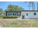 Charming single-story home featuring a well-manicured lawn, shrubs, and a combination of wood and stucco at 415 Courbet Dr # 415, Nokomis, FL 34275