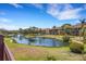 Scenic water view of the community with fountain and landscaping at 5632 Ashton Lake Dr # 5632, Sarasota, FL 34231