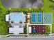 Bird's eye view of community amenities including a pool, clubhouse, playground, and sport courts at 6708 162Nd E Pl, Parrish, FL 34219
