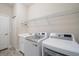 Functional laundry room with sink, newer washer, and newer dryer, perfect for simplifying chores at 1739 Lake Verona Cir, Bradenton, FL 34211