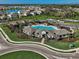 Aerial view of the community pool and clubhouse at 3834 Silver Strand Trl, Palmetto, FL 34221