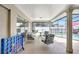 Screened-in patio overlooking the pool and fenced backyard at 5126 15Th W Ave, Bradenton, FL 34209
