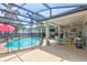 Relaxing screened lanai with a beautiful pool and outdoor seating area at 5126 15Th W Ave, Bradenton, FL 34209