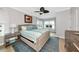 Primary bedroom with a tufted bed frame and scenic views at 5561 Cannes Cir # 5101, Sarasota, FL 34231
