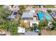Aerial view of the neighborhood showcasing the property with a nice backyard and neighboring homes at 609 25Th W Ave, Bradenton, FL 34205