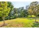 Expansive backyard featuring mature trees, lush green grass, and plenty of space at 6102 9Th Avenue Cir Ne, Bradenton, FL 34212