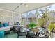 Inviting screened porch featuring a comfortable seating area and a dining table perfect for enjoying the outdoor ambiance at 6250 Holmes Blvd # 63, Holmes Beach, FL 34217