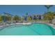Community swimming pool and surrounding area with lounge chairs and tropical landscaping at 6836 Midnight Pass Rd # 6836, Sarasota, FL 34242