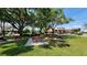 Scenic picnic area with multiple tables and grills surrounded by mature trees and lush green lawns at 7201 29Th Avenue W Dr # 306, Bradenton, FL 34209