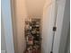 View of a closet overflowing with items on shelves and on the floor at 7732 N Mobley Rd, Odessa, FL 33556