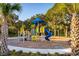 Community playground with colorful equipment and shade structure, perfect for  at 11015 High Noon Trl, Parrish, FL 34219