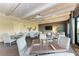 Cozy dining area with comfortable seating, a TV, and stylish decor at 18114 Gawthrop Dr # 201, Bradenton, FL 34211