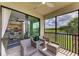 Enjoy golf course views from the screened-in lanai that seamlessly connects to the living space at 18114 Gawthrop Dr # 201, Bradenton, FL 34211
