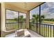 The screened lanai offers tranquil lake and golf course views, creating a peaceful retreat at 18114 Gawthrop Dr # 201, Bradenton, FL 34211