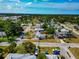 An aerial view showcases a residential area with tidy homes and established trees under a bright blue sky at 2004 19Th W St, Bradenton, FL 34205