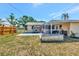 Lush backyard with a covered patio and garden, perfect for outdoor entertaining and relaxation at 2004 19Th W St, Bradenton, FL 34205