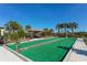 A bocce ball court lined by mature palm trees at 229 Alento Ct, Nokomis, FL 34275