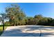 Outdoor basketball court with a hoop, surrounded by trees and clear blue skies at 2808 124Th E Ave, Parrish, FL 34219