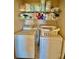 Convenient laundry room with washer, dryer, and storage shelves for household essentials at 3120 Oriole Dr # 101, Sarasota, FL 34243