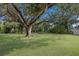 Expansive backyard with mature trees and lush grass, offering ample space and serenity at 4119 101St E Ave, Parrish, FL 34219
