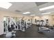 Community gym with weight machines, treadmills, exercise bikes, and mirrored wall at 4244 Central Sarasota Pkwy # 726, Sarasota, FL 34238