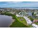 Beautiful aerial shot showcases waterfront condos and a stunning community in a charming coastal town at 4745 Independence Dr # 4745, Bradenton, FL 34210